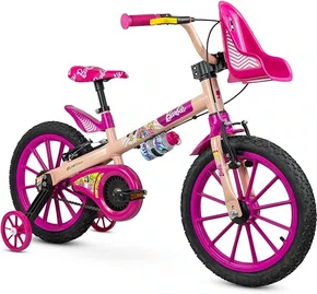 Bicicleta Aro 16 Barbie Salmão/Rosa TM 12