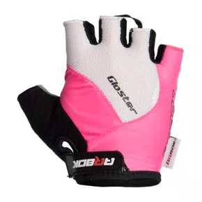 Luva Arbok Dedo Curto Gloster C/Velcro Preto/Rosa/Branco