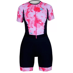 Macaquinho Mauro Ribeiro Leaf Rosa Feminino